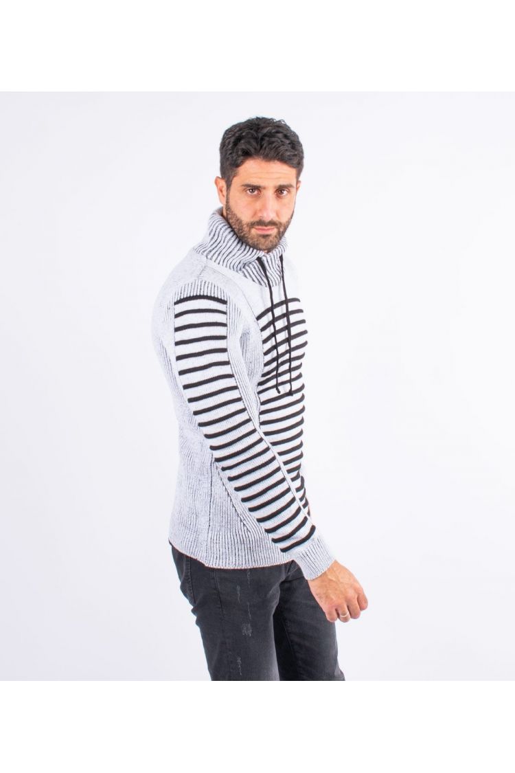 Pull col montant blanc