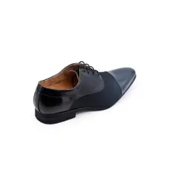 Derby en simili cuir noir matte et brillant