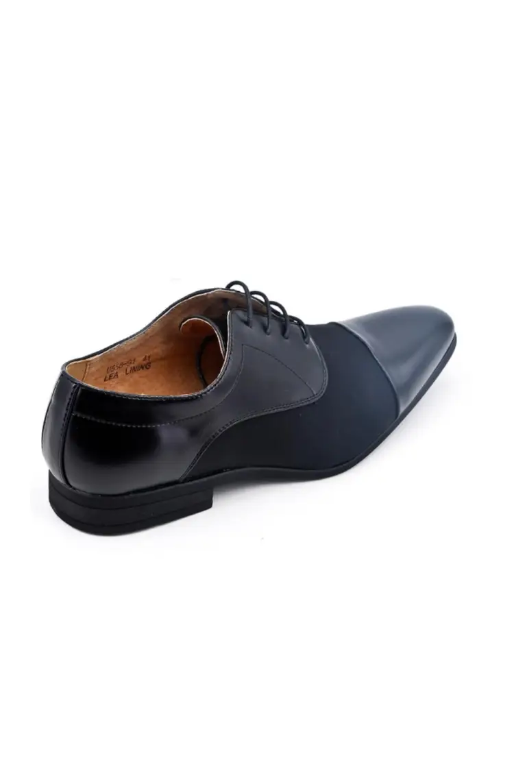 Derby en simili cuir noir matte et brillant