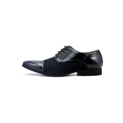 Derby en simili cuir noir matte et brillant