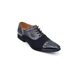 Derby en simili cuir noir matte et brillant