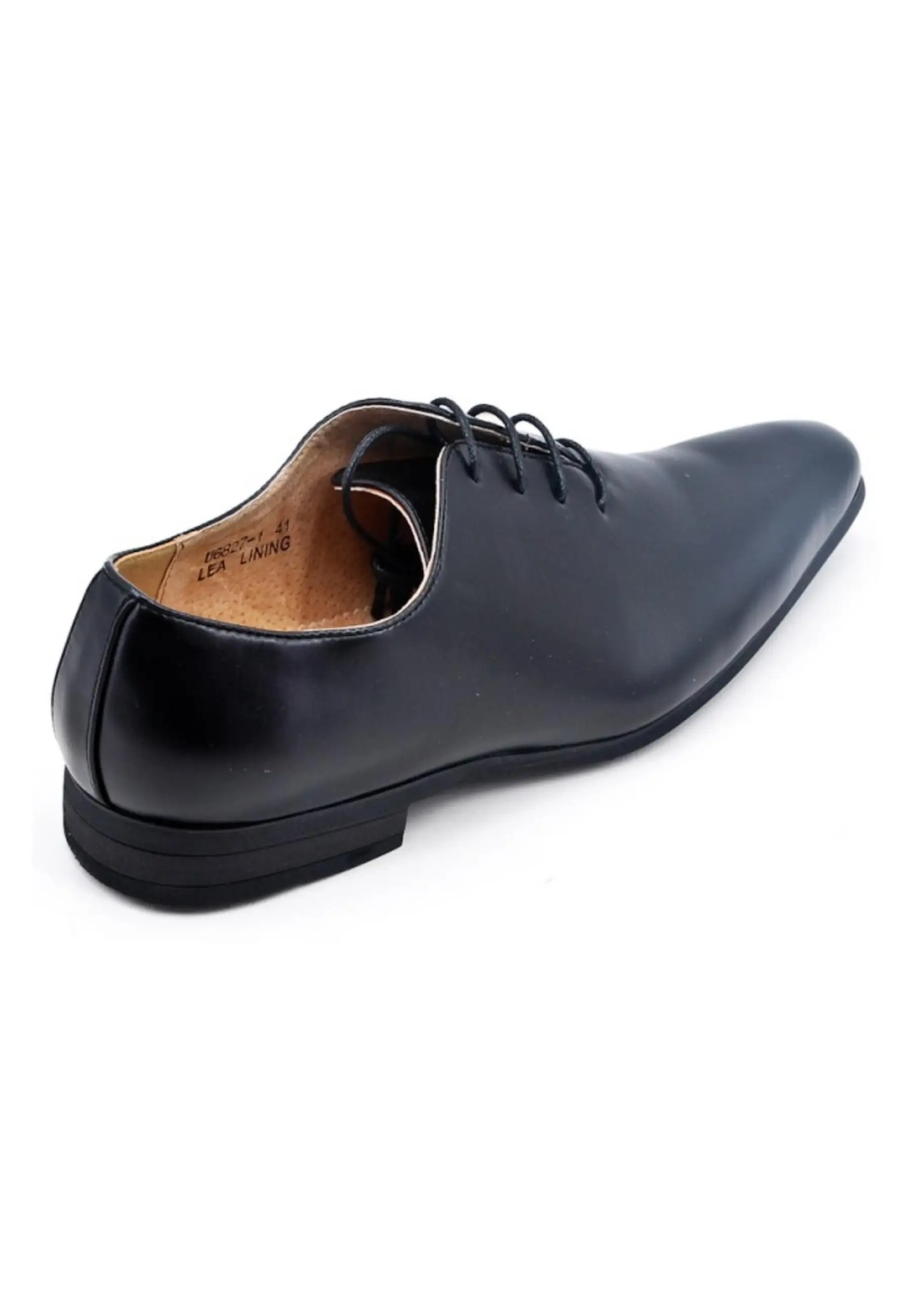 Derby en simili cuir avec lacets noir brillant
