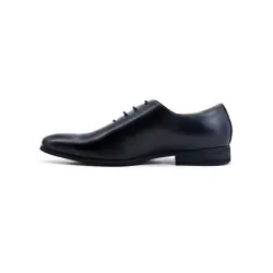 Derby en simili cuir avec lacets noir brillant