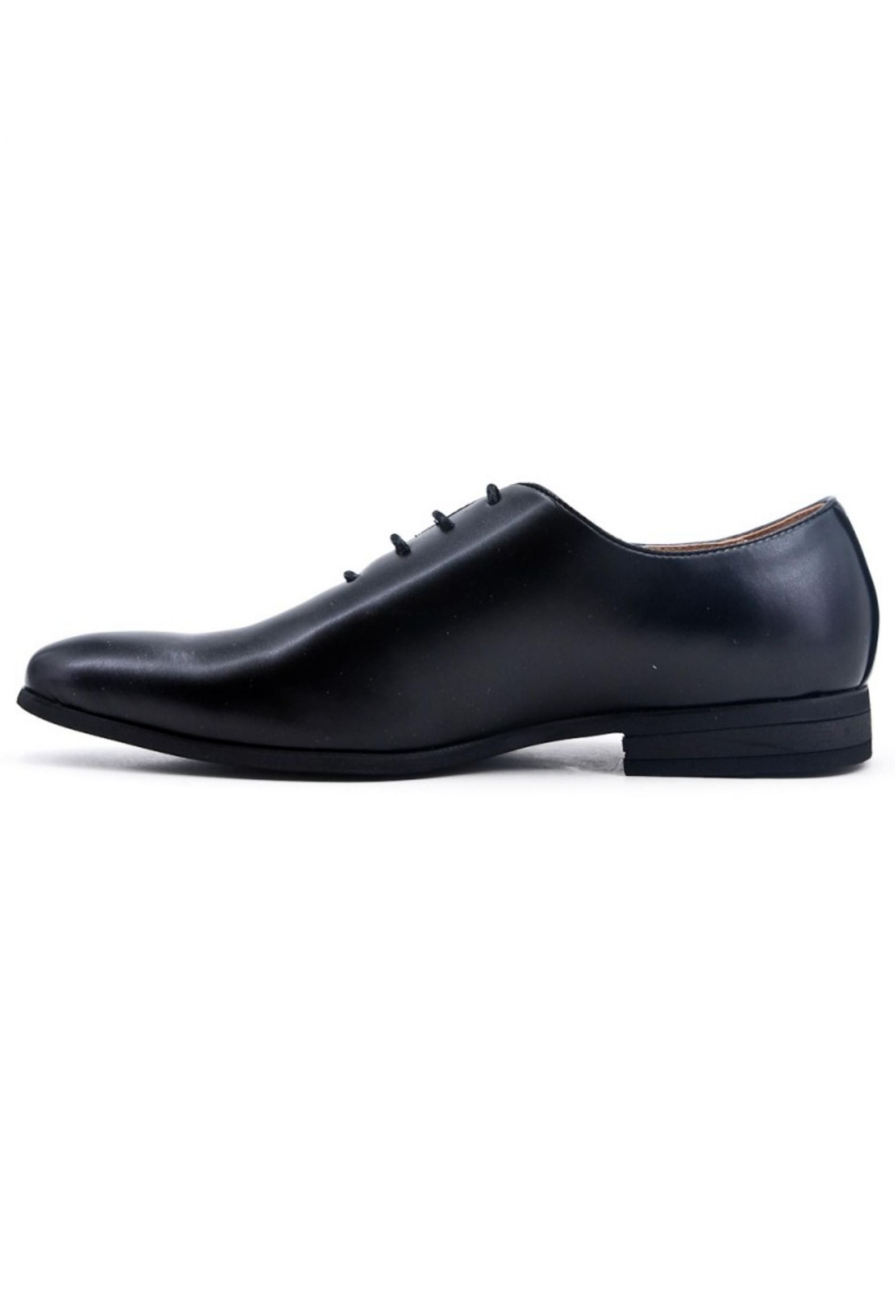 Derby en simili cuir avec lacets noir brillant