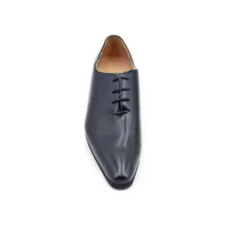 Derby en simili cuir avec lacets noir brillant