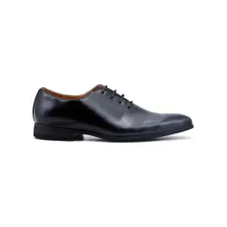 Derby en simili cuir avec lacets noir brillant