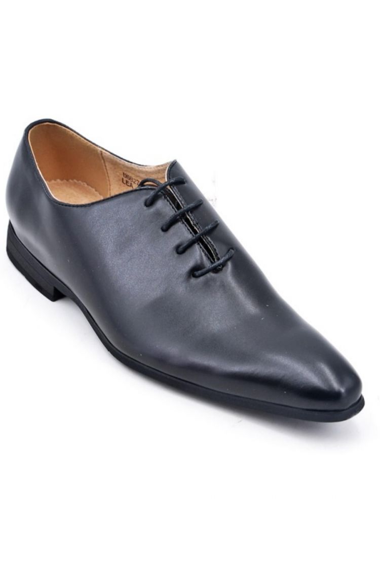 Derby en simili cuir avec lacets noir brillant