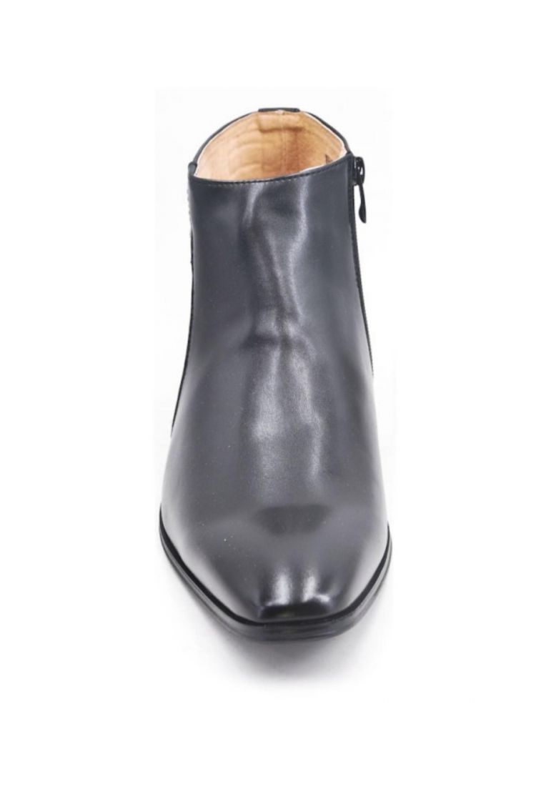 Bottines en simili cuir avec boucles latérales noir