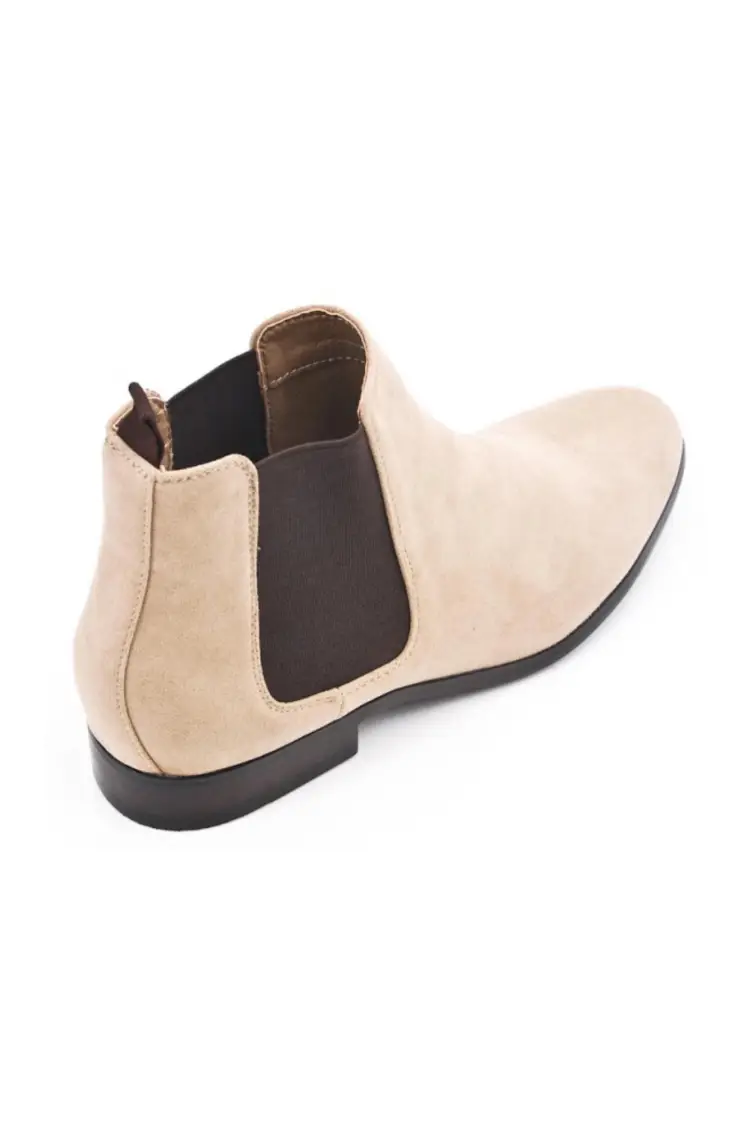 Bottines en suédine beige