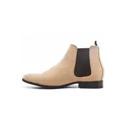 Bottines en suédine beige