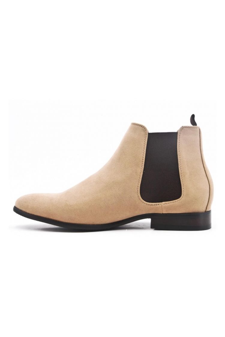Bottines en suédine beige