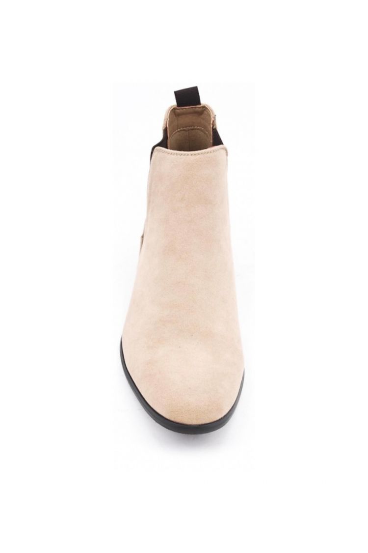 Bottines en suédine beige