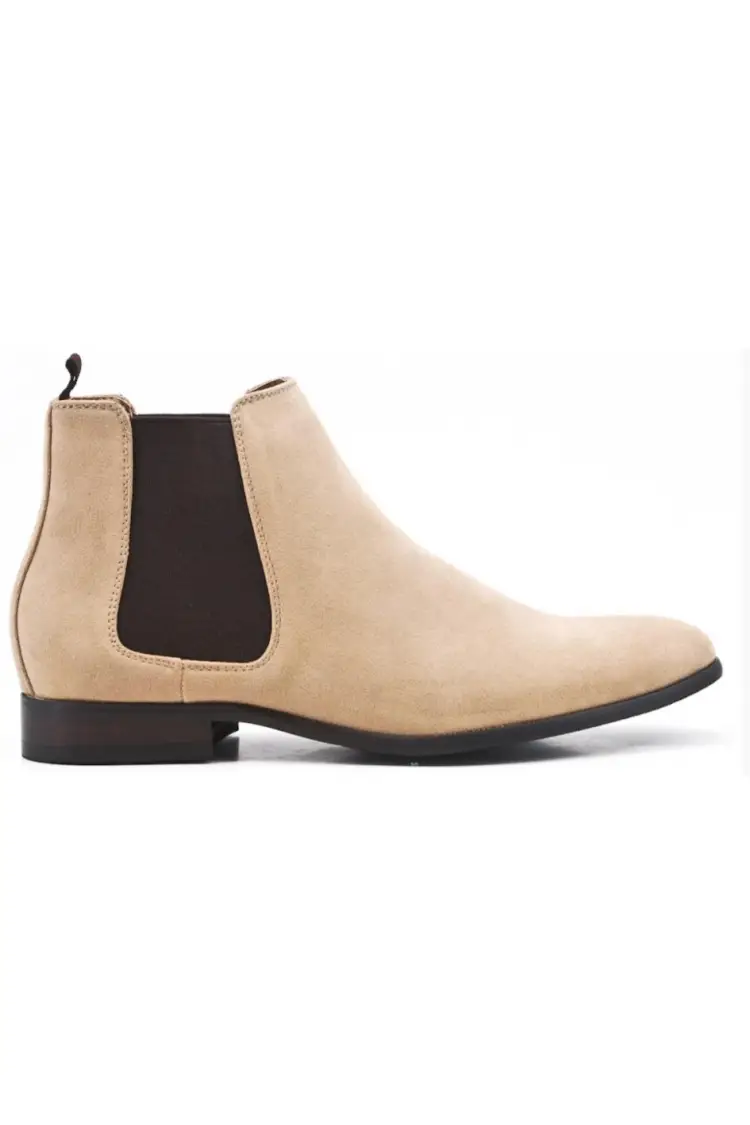 Bottines en suédine beige