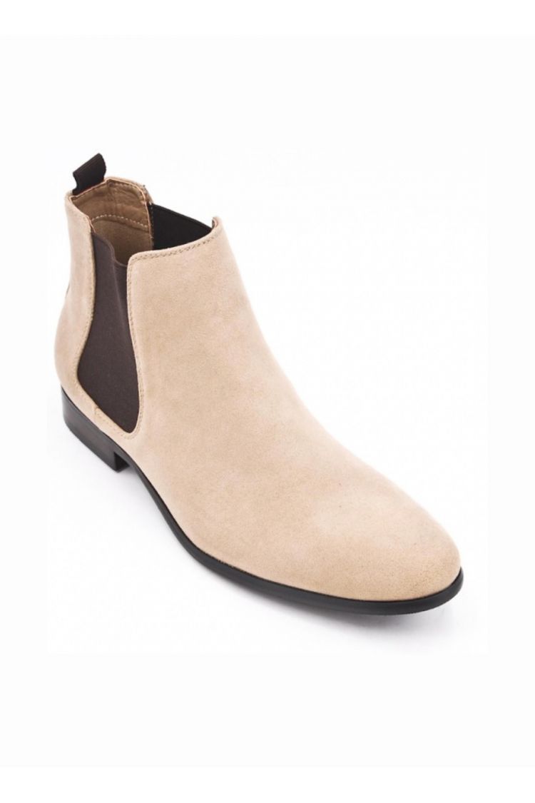 Bottines en suédine beige