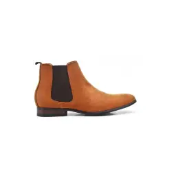 Bottines en suédine camel
