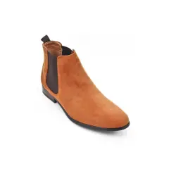Bottines en suédine camel