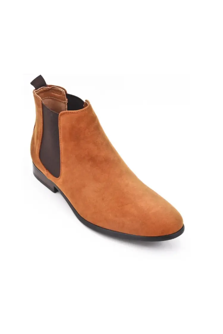 Bottines en suédine camel