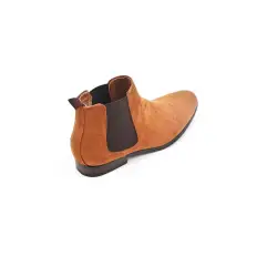 Bottines en suédine camel