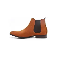 Bottines en suédine camel