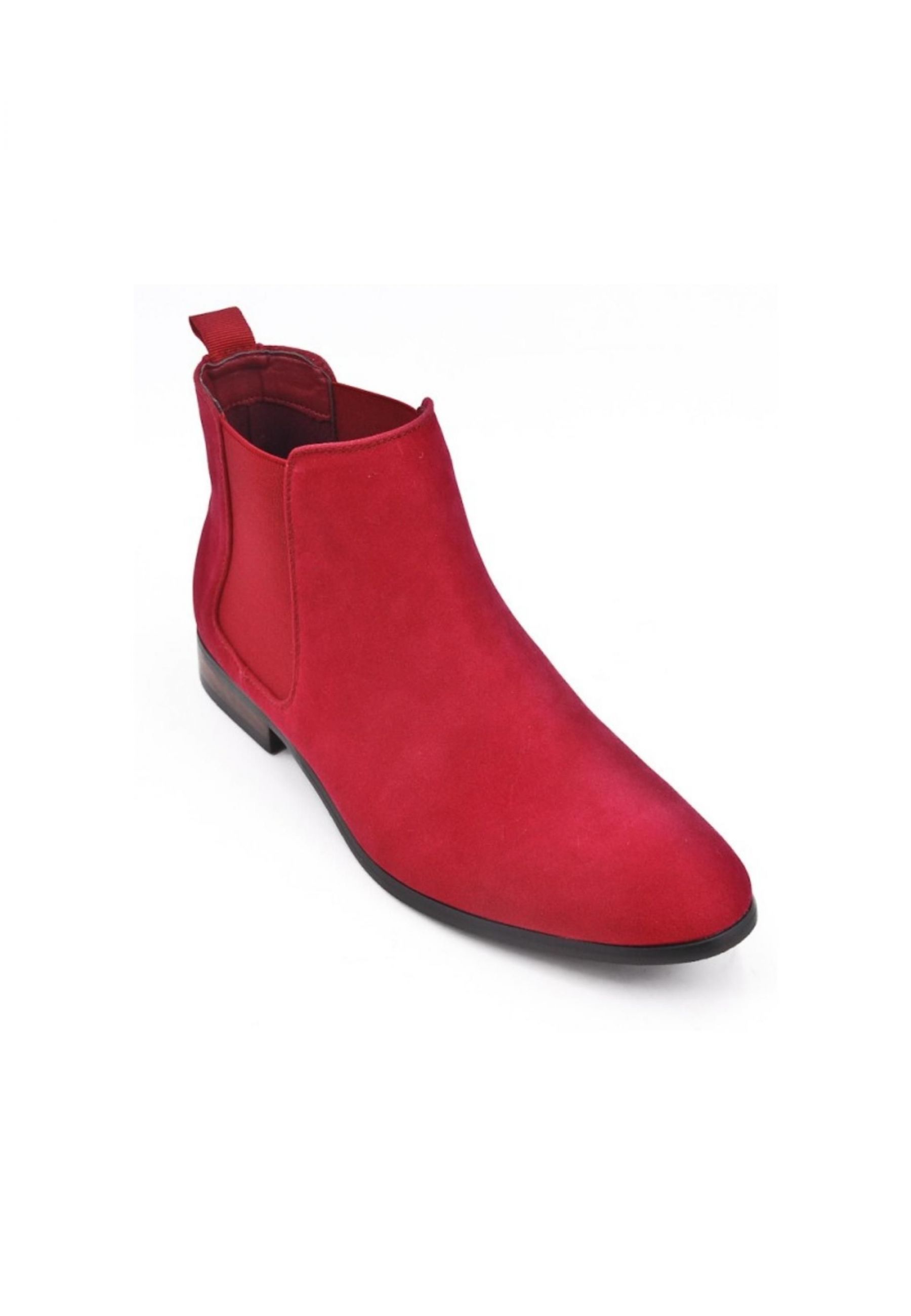 Bottines en suédine rouge