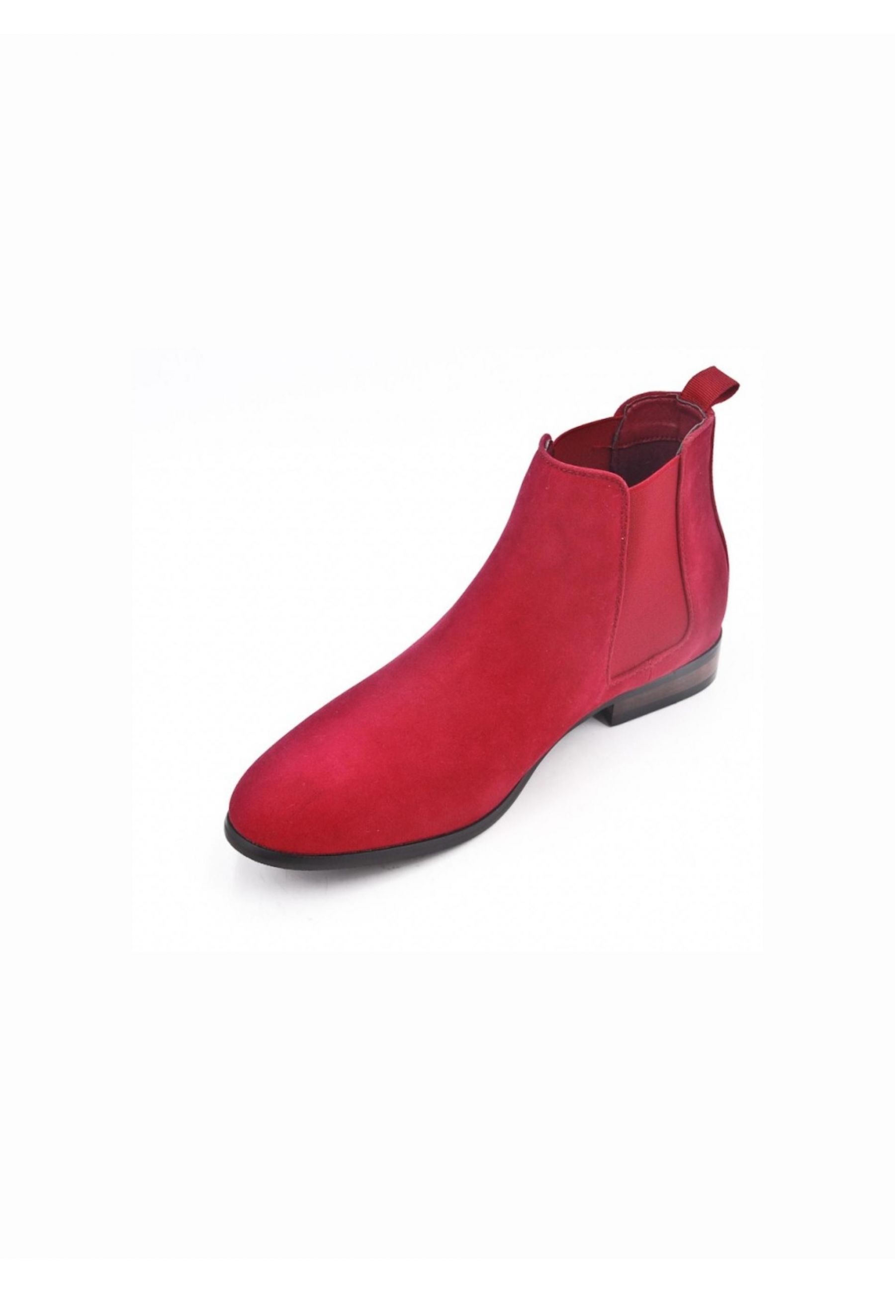 Bottines en suédine rouge