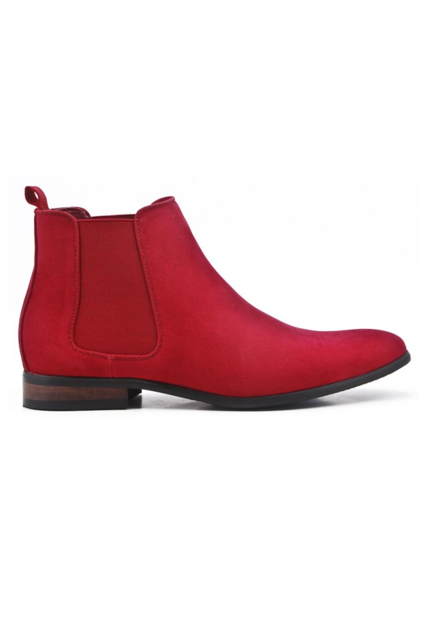 Bottines en suédine rouge