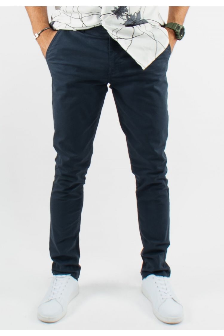 Pantalon chino classique navy