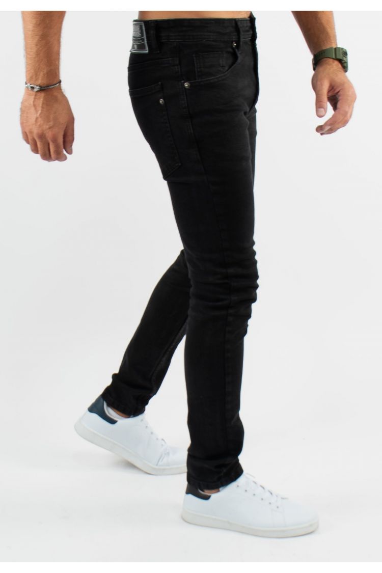 Jean super slim délavé stone wash noir