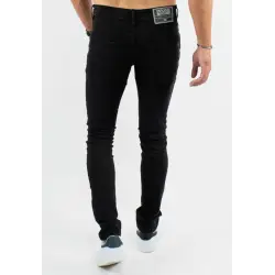 Jean super slim délavé stone wash noir