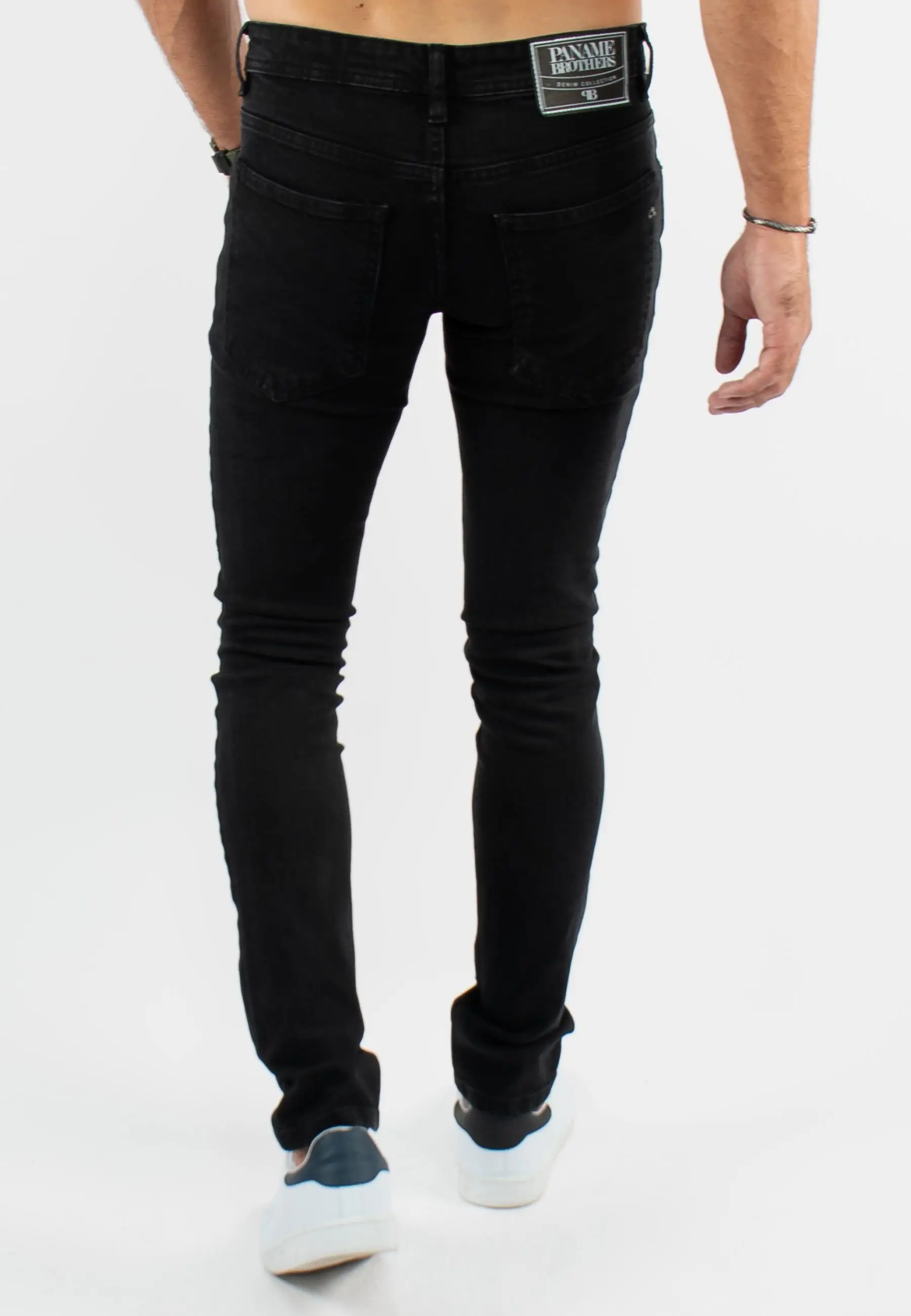Jean super slim délavé stone wash noir