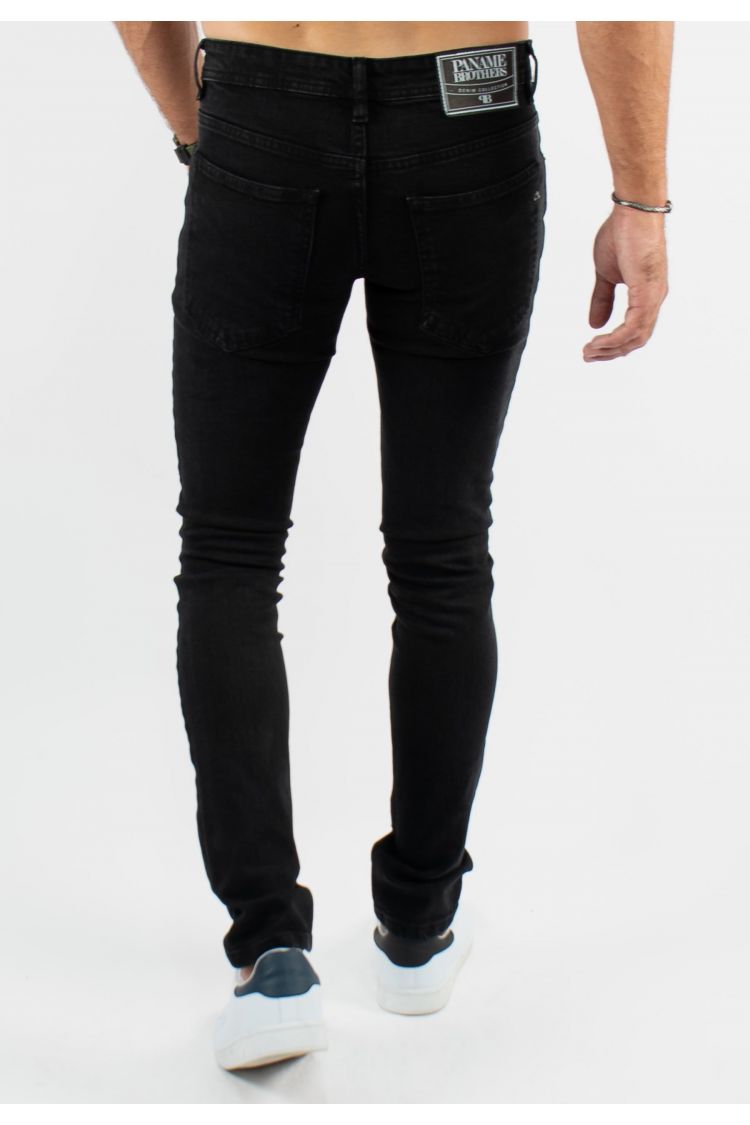 Jean super slim délavé stone wash noir