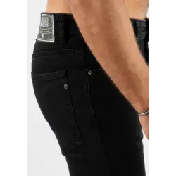 Jean super slim délavé stone wash noir