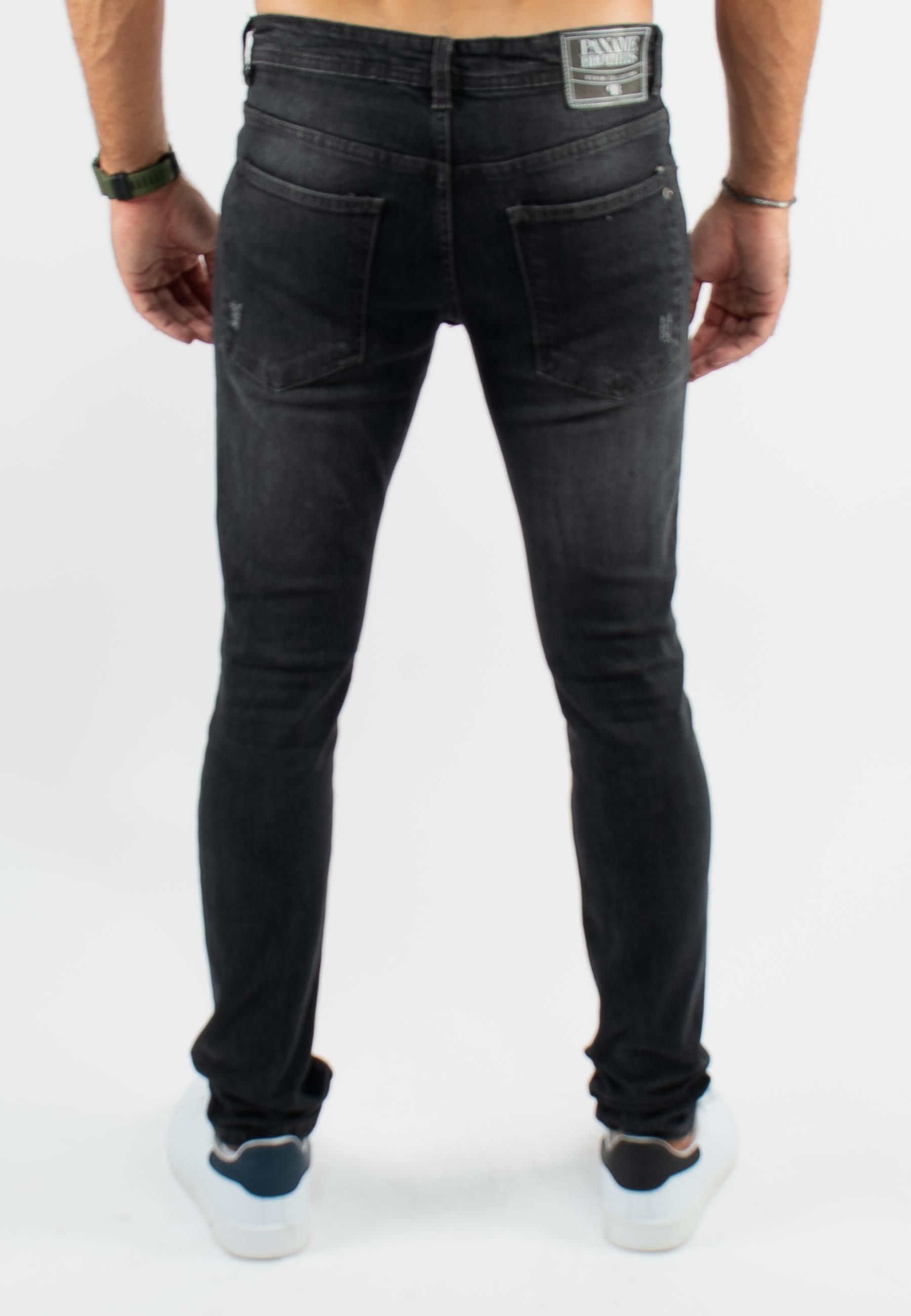 Jean super slim délavé stone wash noir stone