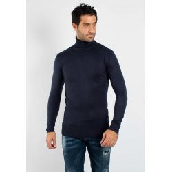 Pull fin col roulé YY02 - Navy