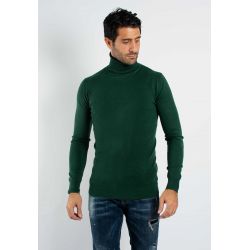 Pull fin col roulé YY02 - Vert