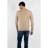 Pull fin col V YY03 - Beige