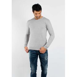 Pull fin col V YY03 - Gris