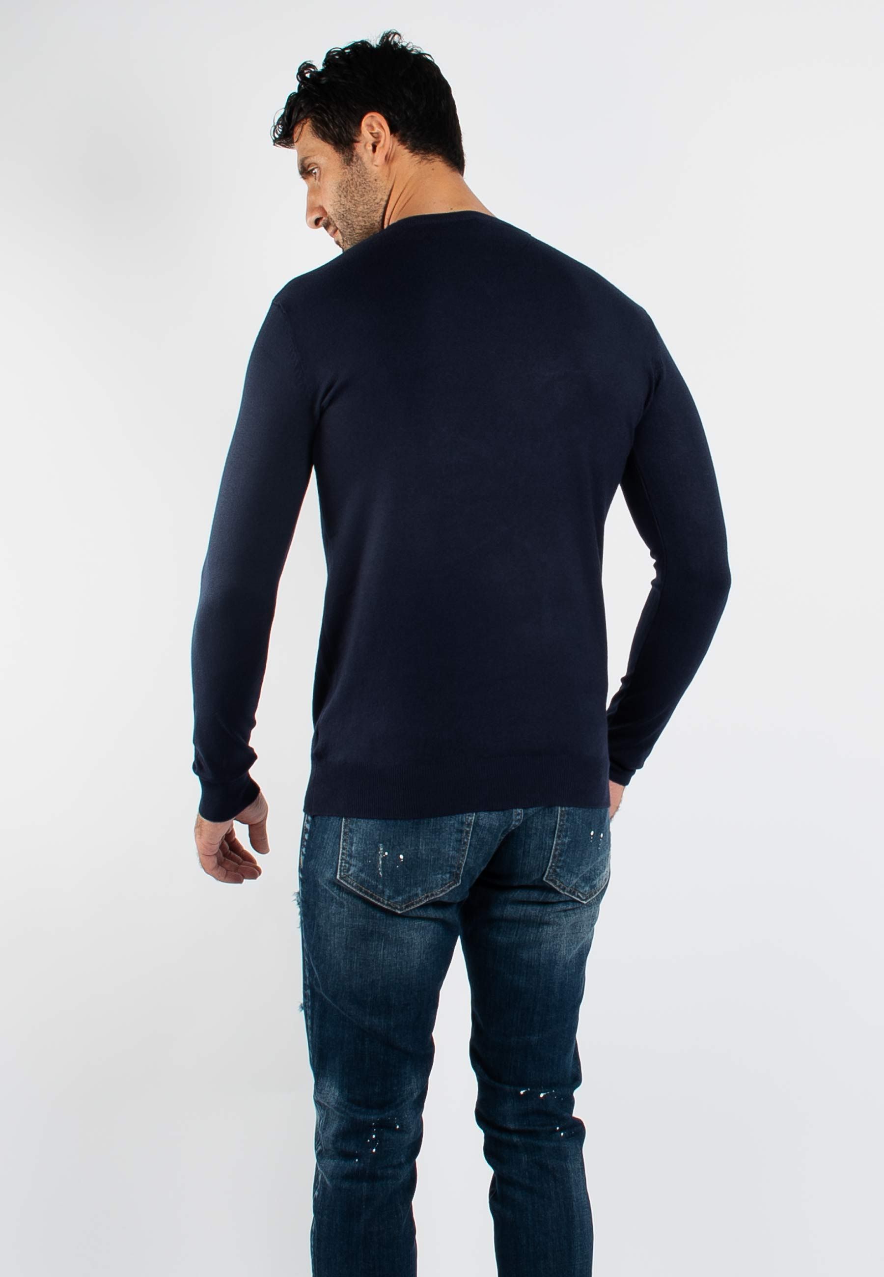 Pull fin col V YY03 - Navy