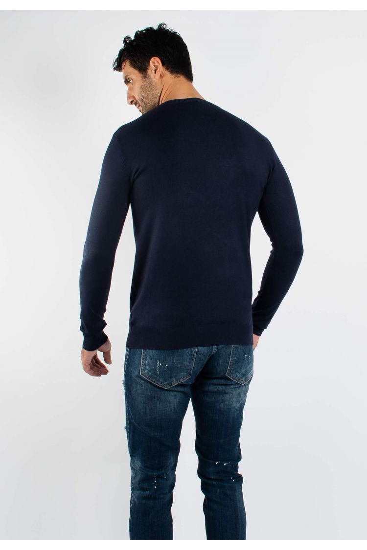 Pull fin col V YY03 - Navy