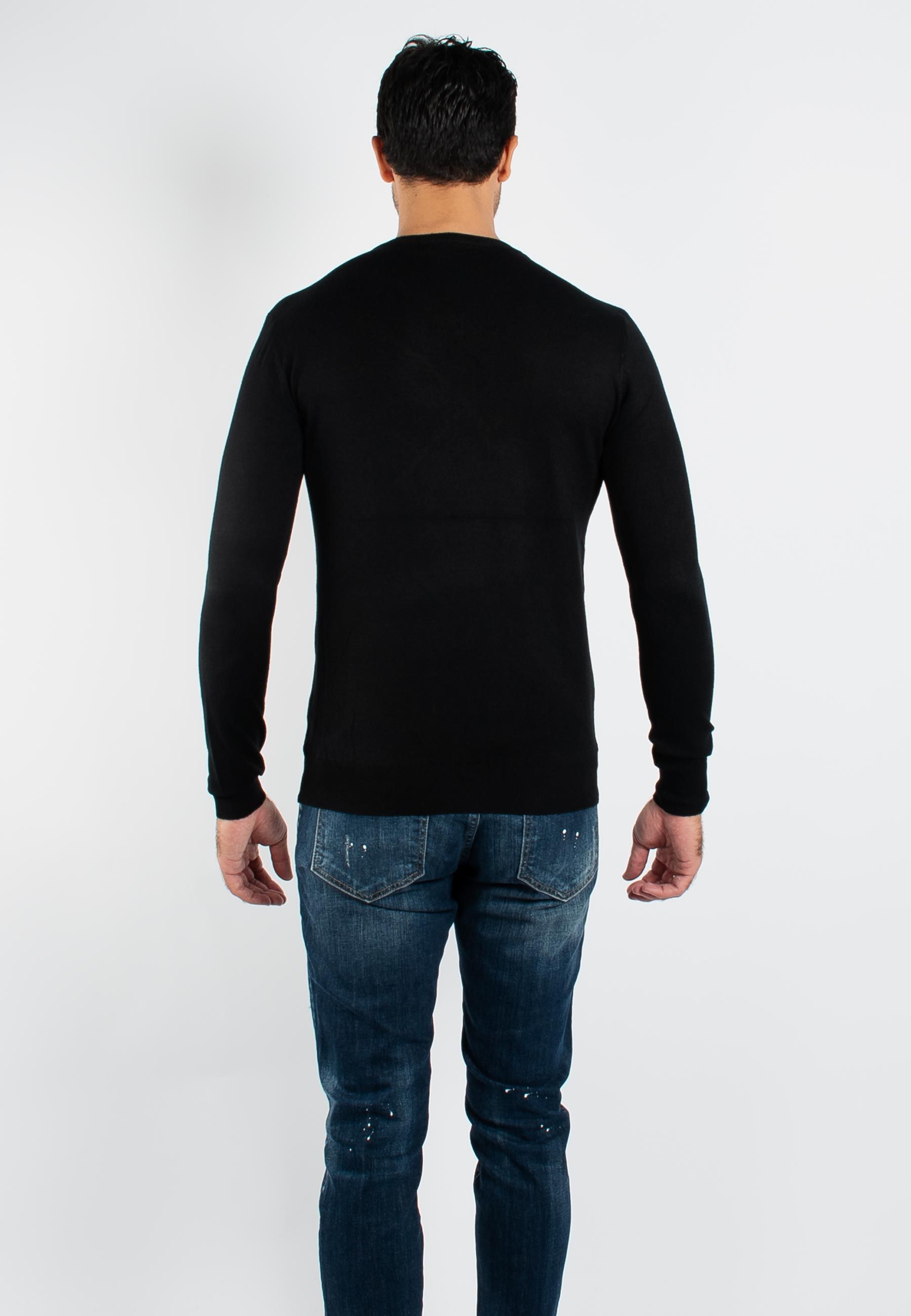 Pull fin col V YY03 - Noir