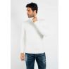 Pull fin col roulé YY02 - Blanc