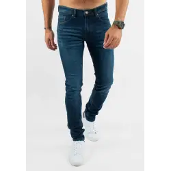 Jean super slim délavé stone wash bleu stone