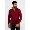 Pull à col zip bordeaux