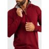 Pull à col zip bordeaux