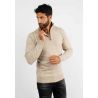 Pull à col zip beige