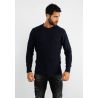 Pull col rond en maille marine