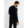 Pull col rond en maille marine