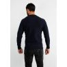 Pull col rond en maille marine