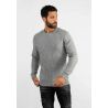 Pull col rond en maille gris chiné