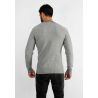 Pull col rond en maille gris chiné